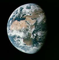 view of Earth from Apollo 11