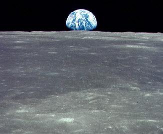 earthrise on moon