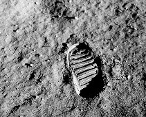 Apollo 11 footprint on Moon